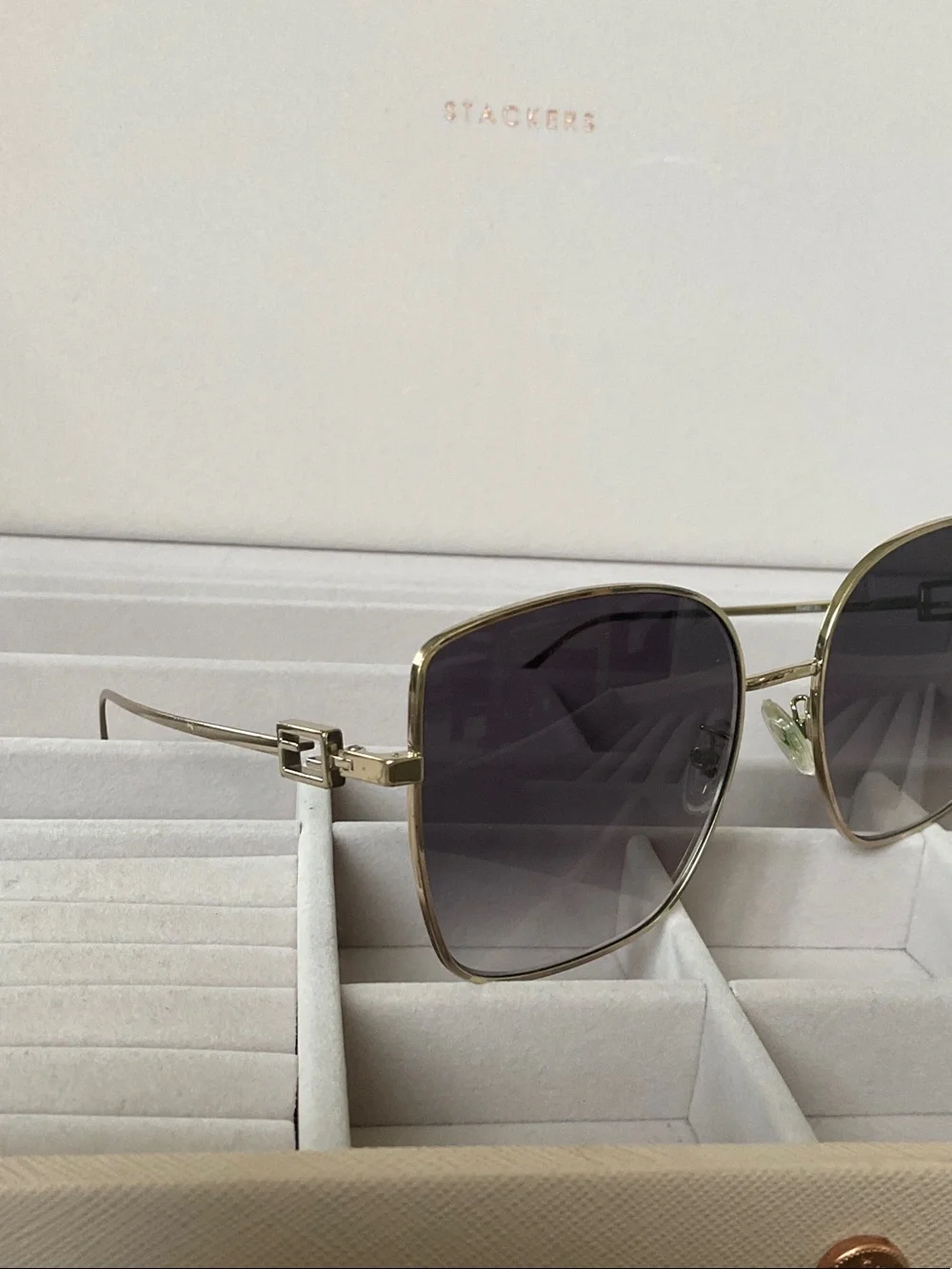 Fendi Gold Metal Frame Sunglasses with Brown Gradient Lenses